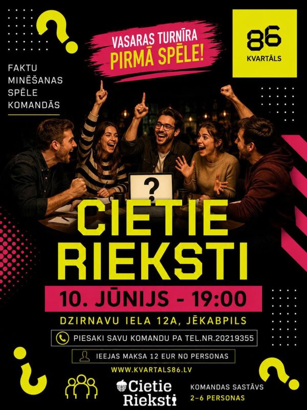 CIETIE RIEKSTI KVARTĀLĀ 86