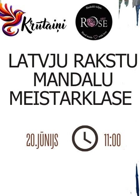 Latvju rakstu mandalu meistarklase ROSE ART rado&scaron;ajā telpā