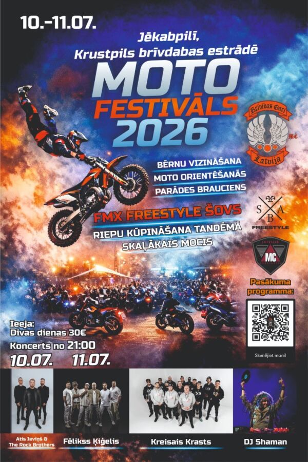 Moto Festivāls 2026 Krustpils saliņā
