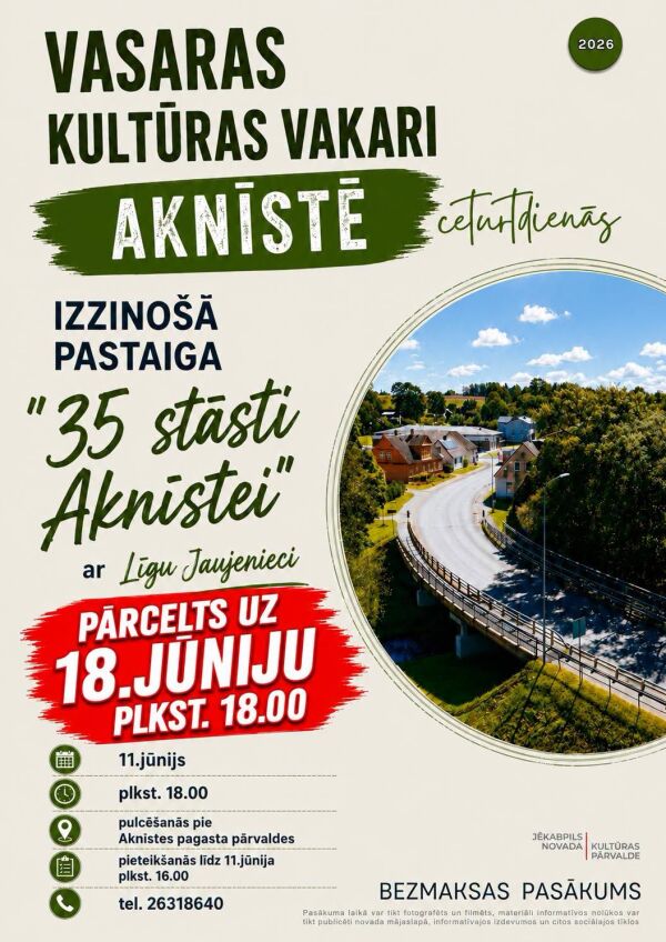 Izzino&scaron;a pastaiga ar gidu "35 stāsti Aknīstei"