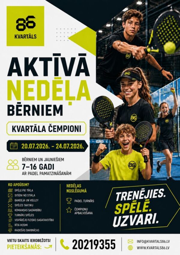  AKTĪVA NEDĒĻA BĒRNIEM UN JAUNIE&Scaron;IEM &ndash; KVARTĀLA ČEMPIONI