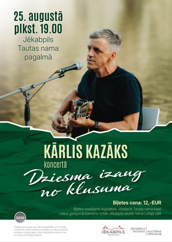 Kārļa Kazāka koncerts Jēkabpils Tautas nama pagalmā