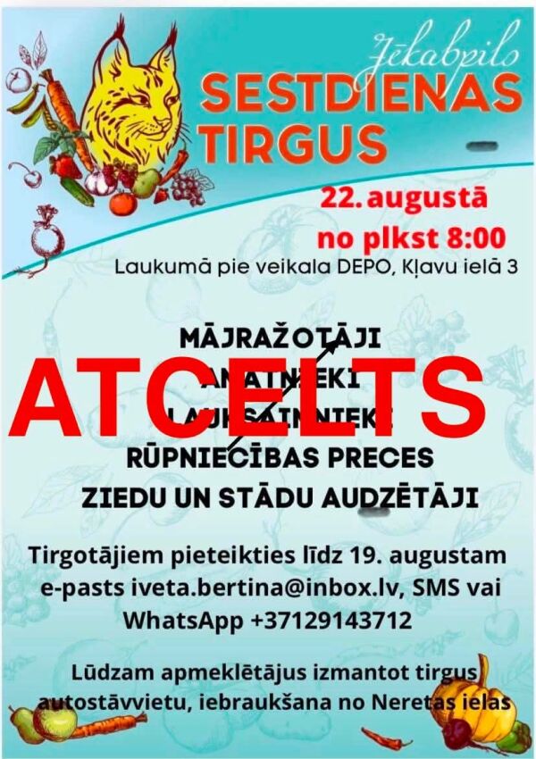 SESTDIENAS TIRGUS JĒKABPILĪ