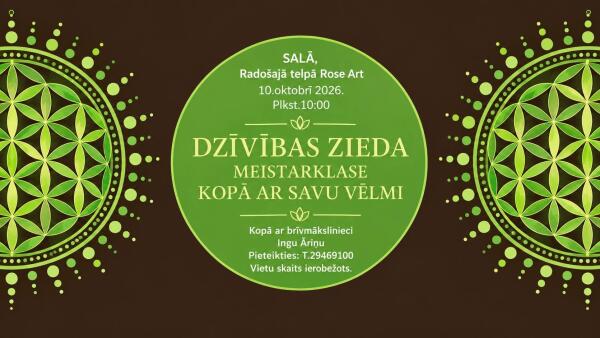 Mandalu meistarklase rado&scaron;ajā telpā Rose ART