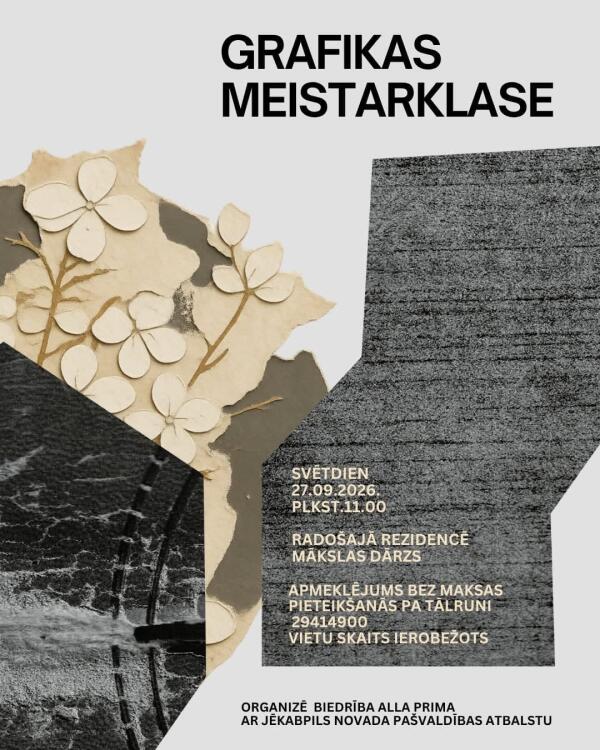 Grafikas darbnīca rado&scaron;ajā rezidencē "Mākslas dārzs"