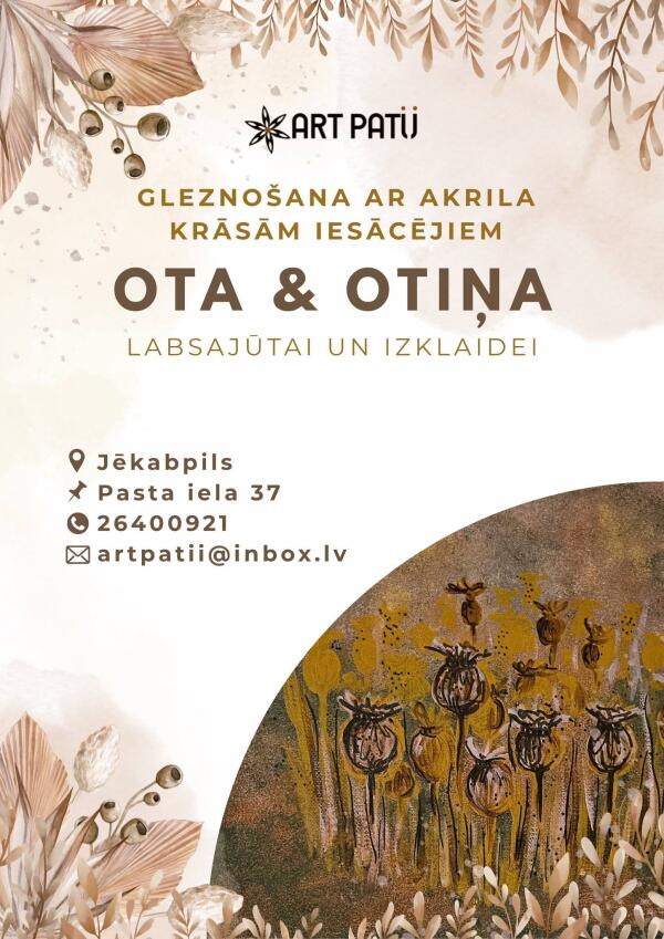 Glezno&scaron;ana ar akrila krāsām iesācējiem darbnīcā "ART PATII"