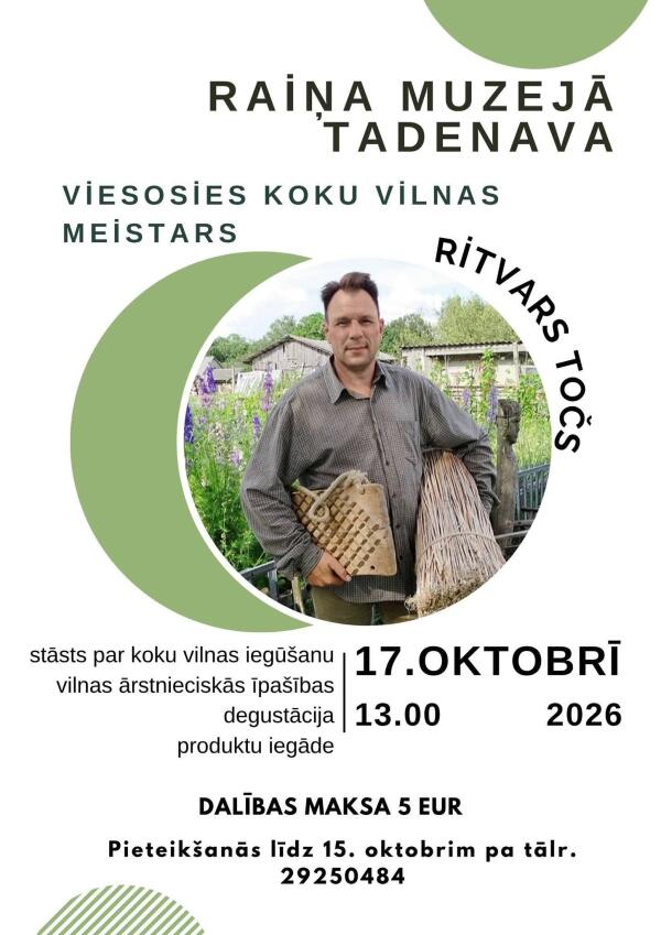 Tik&scaron;anās ar koku vilnas meistaru Tadenavā