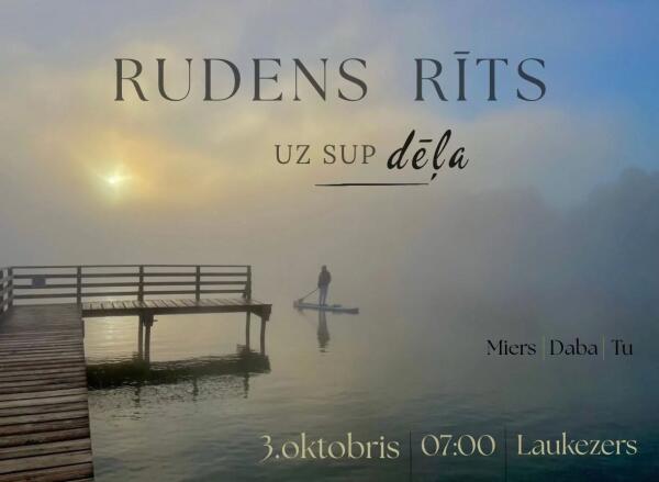Rudens saullēkts uz SUP dēļa Laukezerā