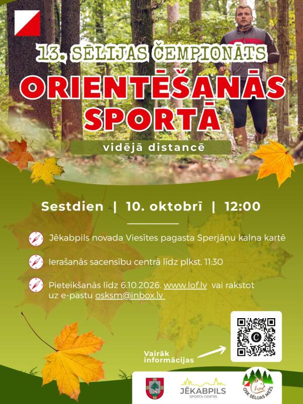 13. Sēlijas čempionāts orientē&scaron;anās sportā vidējā distancē