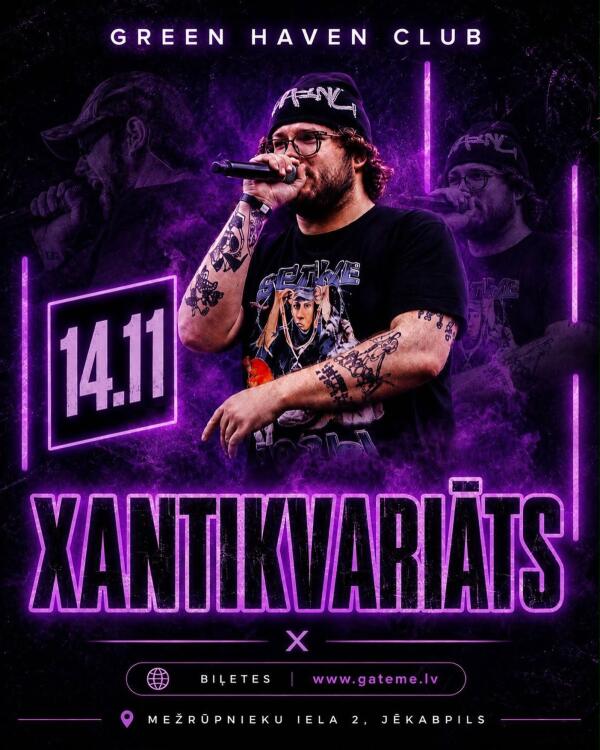 NAKTSKLUBĀ GREEN HAVEN UZ SKATUVES  XANTIKVARIĀTS