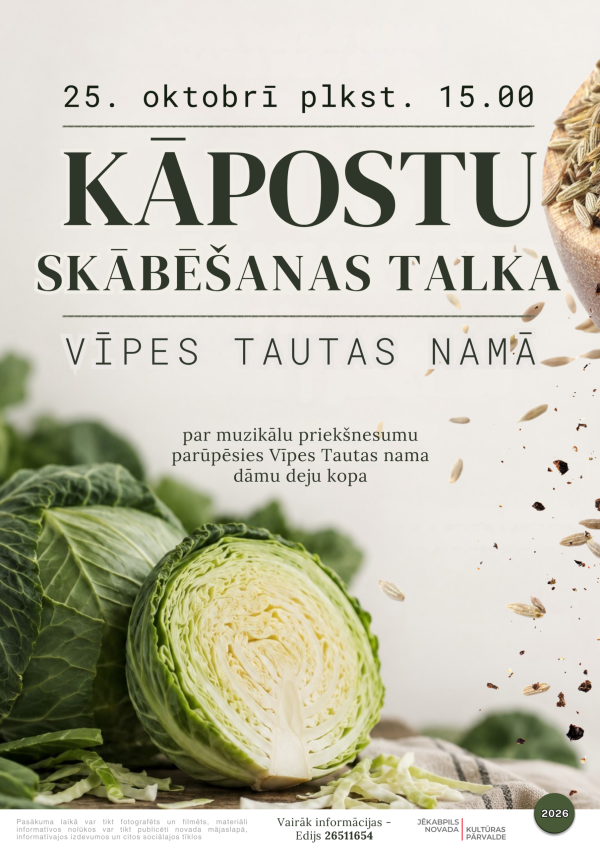 Kāpostu skābē&scaron;anas talka Vīpes Tautas namā