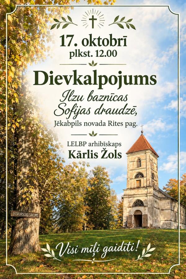 Dievkalpojums Ilzu baznīcā Rites pagastā