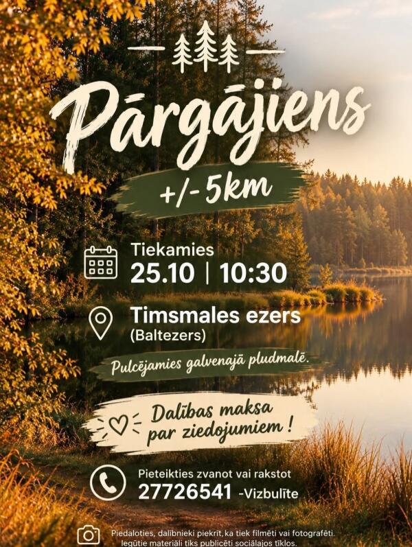 Rudenīgs pārgājiens no Timsmales ezera