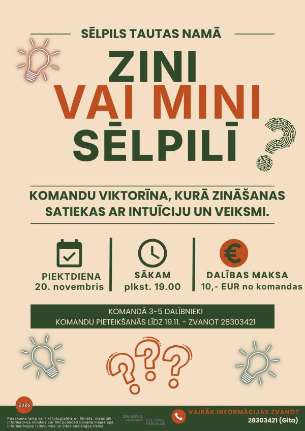 VIKTORĪNA.ZINI VAI MINI? SĒLPILS TAUTAS NAMĀ